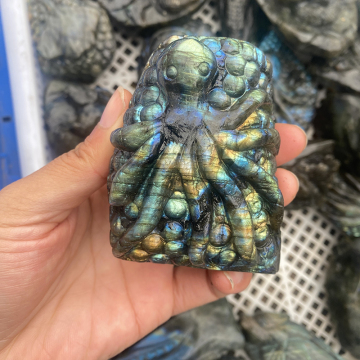 Wholesale Labradorite Crystal Octopus Sculpture for Decoration