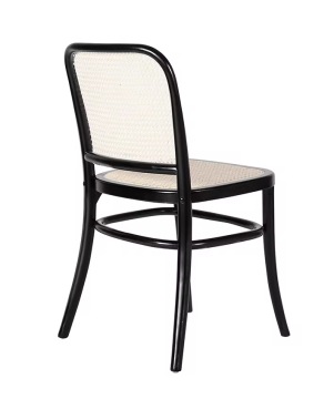 Modern Scandinavian Retro Solid Wood Rattan Chair for Dining Coffee Milk Tea Small Apartment Comfortable Living Room Furniture
