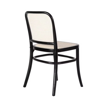 Modern Scandinavian Retro Solid Wood Rattan Chair for Dining Coffee Milk Tea Small Apartment Comfortable Living Room Furniture