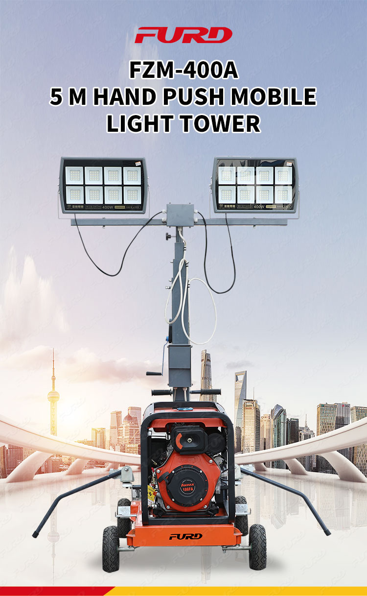 hand push light tower