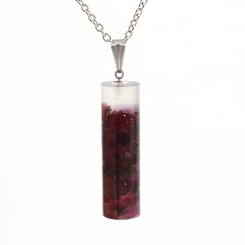 Augen pendant Amethyst Pendants Crystal gravel cylindrical women's Fashion NECKLACE