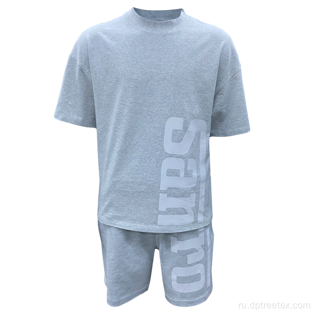 Пользовательская дышащая хлопковая футболка и шорты спортивные наборы
