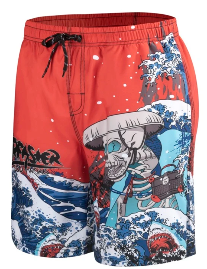 Os shorts masculinos suportam gráficos de bolso personalizados