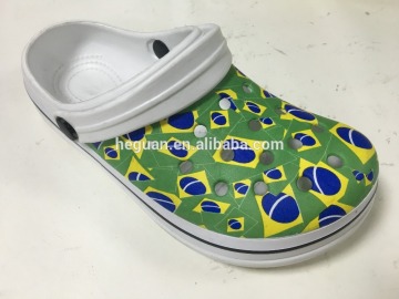 Cheap promotion EVA garden clogs/slippers with printing(12HG13023