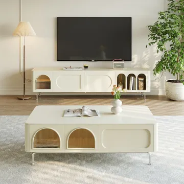 Modern European Style Living Room Furniture Set: TV Stand and Coffee Table