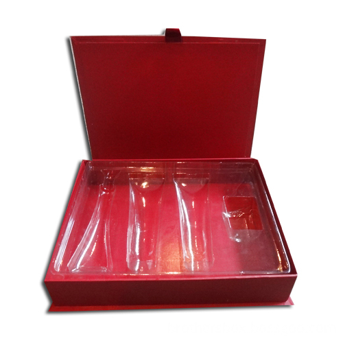 Red Cardboard Skin Care Set Packaging Box