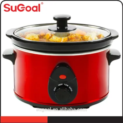 Red Housing Electric Ceramic Stew Pot Slow Cooker For Baby Cooking