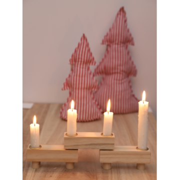 Vintage Votive Candle Holders Nature Wood Advent Candle Holder For Decoration Factory
