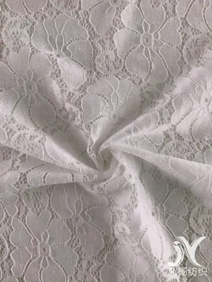 White Spandex Poly Lace