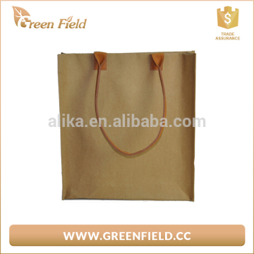 Reusable foldable kraft paper shopping bag