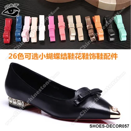 Different Colors Patent Leather Bowknot For Shoe Decorations