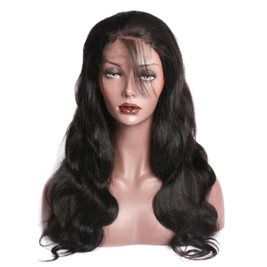 Full Cuticles Aligned Pre-Plucked Brazilian Virgin Human Hair Body Wave Lace Closure Wig with Baby Hair, Gluless Human Hair Wigs