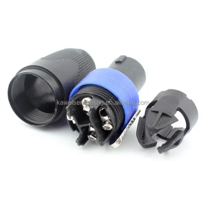 ABS 4 Pin Male Speaker Audio & Microphone Cable Connector Plug Twist Lock Adapter for Neutrik Speakon NL4FC