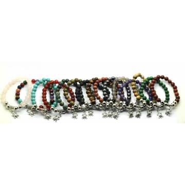 Natural Leopard Skin Bracelet Gemstone Beads jewelry alloy pendants