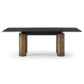 Modern Kitchen Dining Table With Black Slate Top