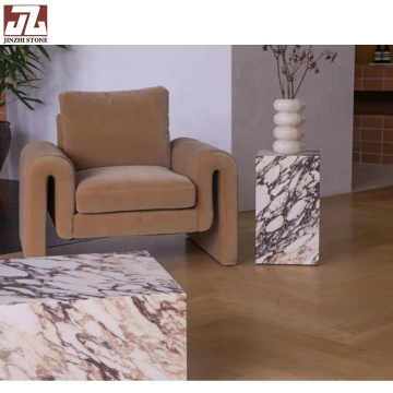 Mesa de café de Calacatta Viola - Mesa al lado del centro de mármol de lujo para salas de estar modernas