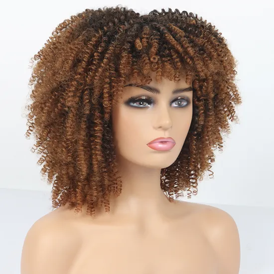 Wig Supplies Heat resistant wig Straight Ladies short Afro hair wig Headband for black women african omber glueless cosplay