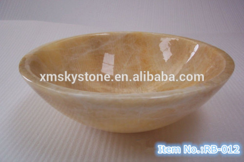 RB-012 polished yellow stone wash basin