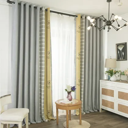 Wholesale Geometric Patchwork Chenille Curtains - Nordic Style Blackout Curtains