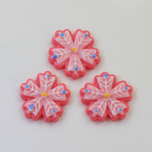 Fancy Cherry Blossom Flower Pink Major 100pcs / bag Handmade Craft Decor Spacer Girls air Abbigliamento Accessori Charms