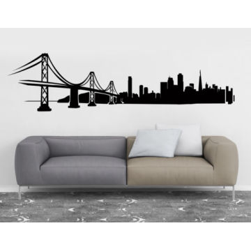 San Francisco City Skyline Silhouette Wall Decals Living Vinyl Art Sticker For Offices, Dorm, Home Decor Adesivo De Parede LA024
