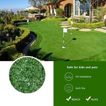 Linwoo 10mm PE Plastic Artificial Grass Rug - UV Certified Indoor/Outdoor Pet Turf Mat