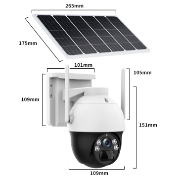 Eseecloud Outdoor 2MP 1080P Solar-Powered Security Camera with Wi-Fi Surveillance PTZ CCTV