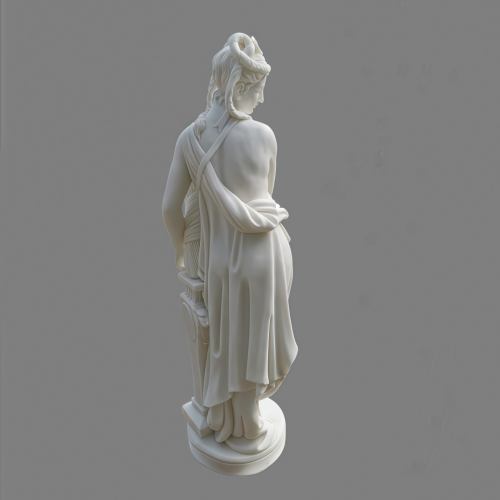 Timeless Neoclassical Female Figure in White Marble