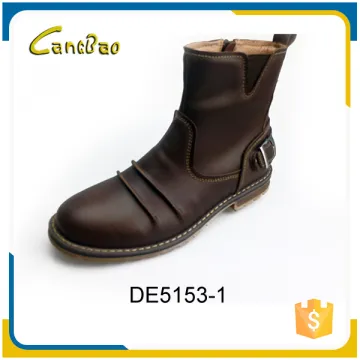 China cheap new model slip on customized mens leather boots