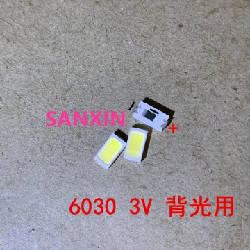 100PCS/Lot SMD LED 6030 3V 1W Cold White For TV Backlight LED Beads