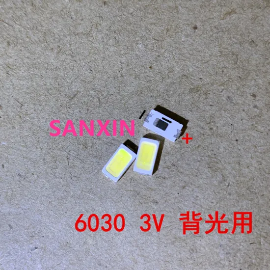 100PCS/Lot SMD LED 6030 3V 1W Cold White For TV Backlight LED Beads