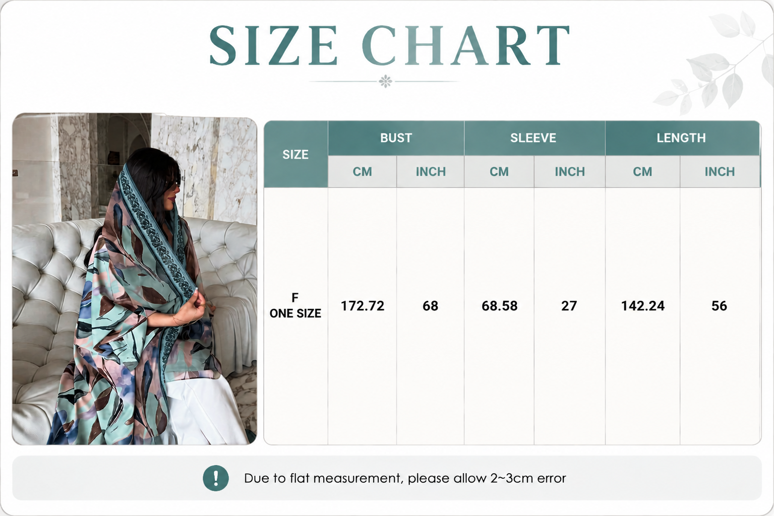 Printed Open Abaya With Headscarf