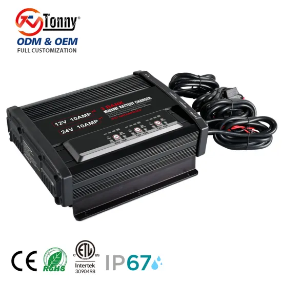 Factory Made IP67 Waterproof 3-Bank Marine Onboard Smart Battery Charger for 12V/24V Lead Acid, AGM, and Lithium LiFePO4 - 10A