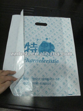 Plastic Side Gusset Bag With Die Cut Handle For Shopping