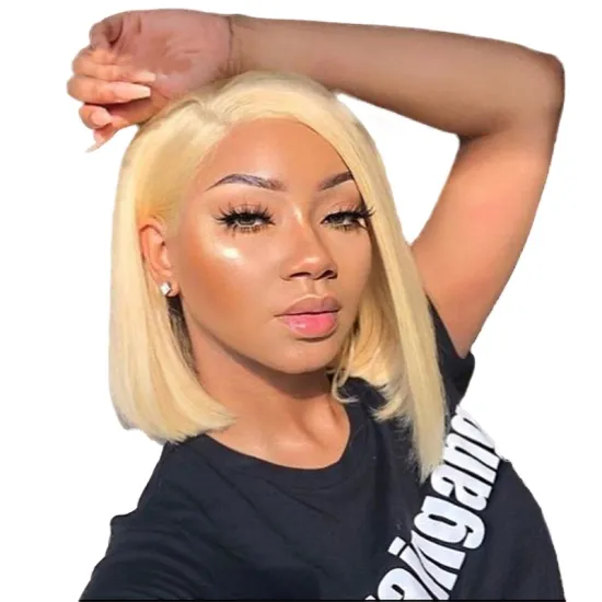 13x6 613 Blonde Short Bob Wigs Remy Brazilian Straight 1B 613 Lace Wig Ombre Lace Front Human Hair Wig For Women