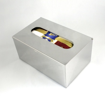 Mirror Finished 304 Stainless Steel Silver Wall Mount Napkin Tissue Box