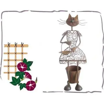 wire animal with flowerpot