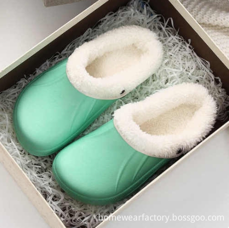 Green comfortable cotton shoes for home
