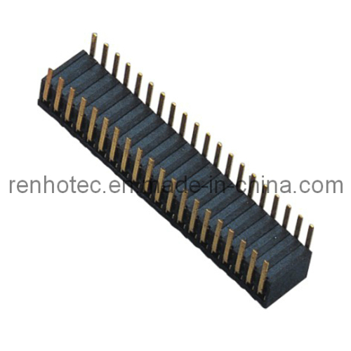1.27mm H=3.5mm Dual Row Female Header Right Angle DIP Type