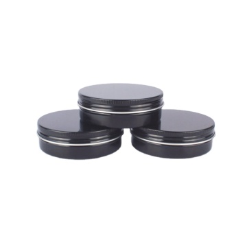 100ml Black Aluminum Tin Jars with Screw Lid