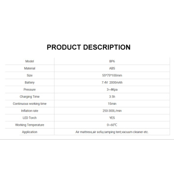 Air Pump Inflate or Deflate Air Beds