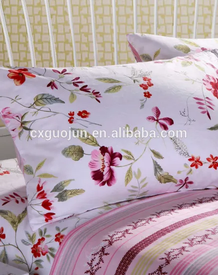 Green pigment printing 100% Polyester fabric for bedding sets