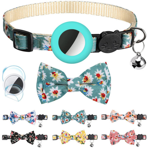 Airtag Pet Collar Bow Ties Para sa Mga Pusa