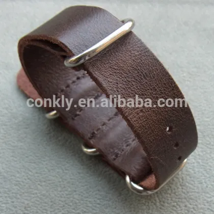 leather ZULU watch straps, genuine leather straps, Retro style ZULU watch bands