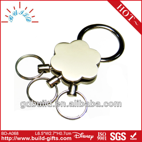 custom logo flower shaped key chain rings