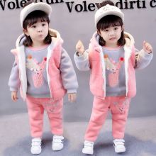Autumn Winter Newborn Girls Clothing Sets Plus velvet Toddler Baby Girls Clothes 3Pcs Outfit Kids Warm Suit Christmas Clothes