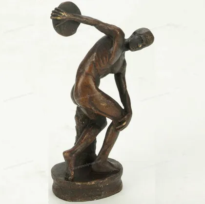 Western art brass nude man sculpture bronze sculpture of a man wresting another man