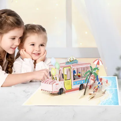 3D Pop Up Birthday Ice Cream Truck Card