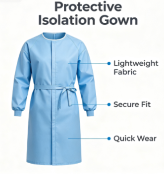 Ultra-Thin Protective Coverall for Medical Isolation Use