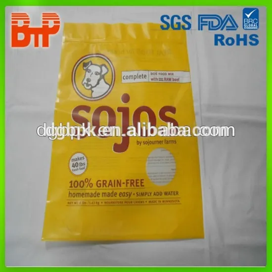 plastic ziplock pet food bag